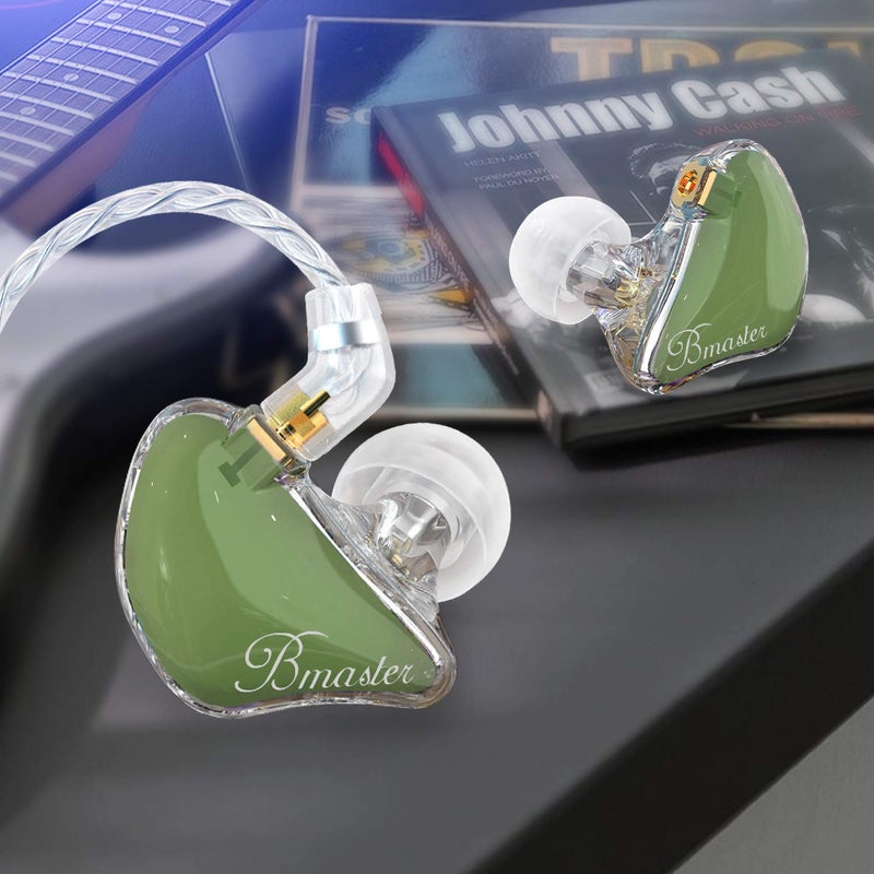 BASN Bmaster in Ear Monitor Headphones for Musicians, Hybrid Triple Drivers Dynamic Earbuds, Sound Isolating Earphones with 2 Detachable MMCX Cables (Olive) - Image 3